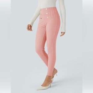 HALARA Tummy Control Back Zipper Pockets Herringbone Pants NWOT Medium